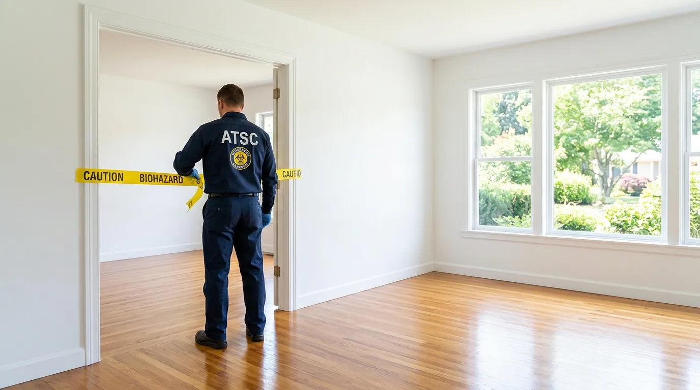 Certified biohazard cleanup crew performing Decomposition Cleanup in Oakville